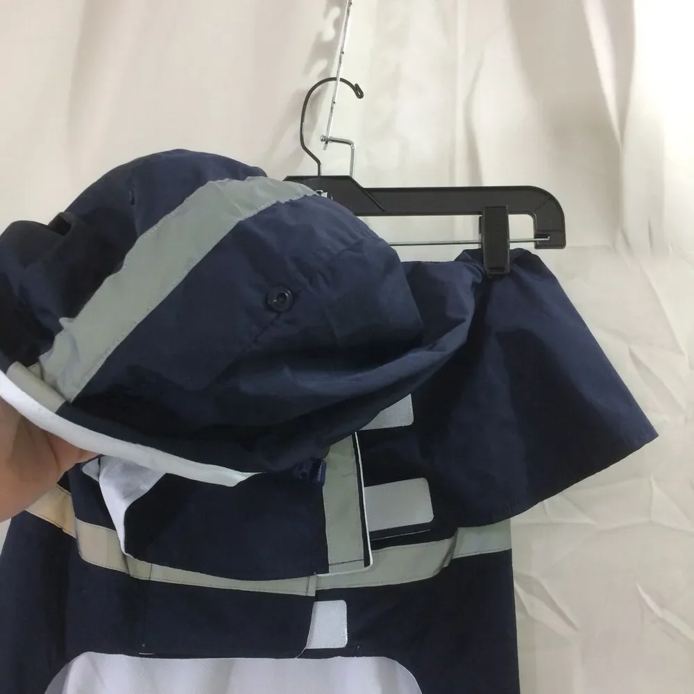 NEW Koogal Dog Raincoat Navy 4XL With Tags Hooded Waterproof Zipper Pocket